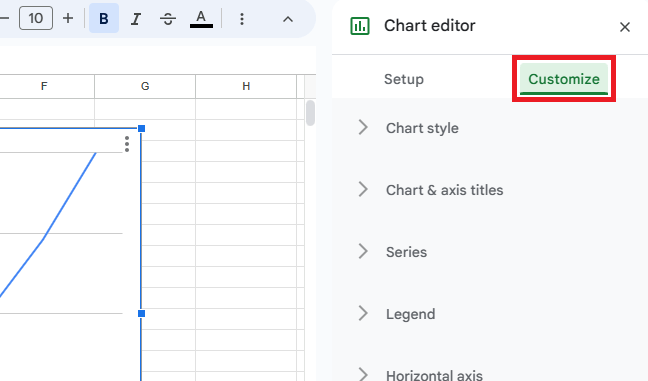 How to customize your chart in Google Sheets