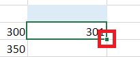 Red markup showing how to copy the formula to the rest of the cells.