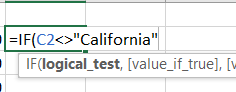 Comparison value in quotes using the IF function