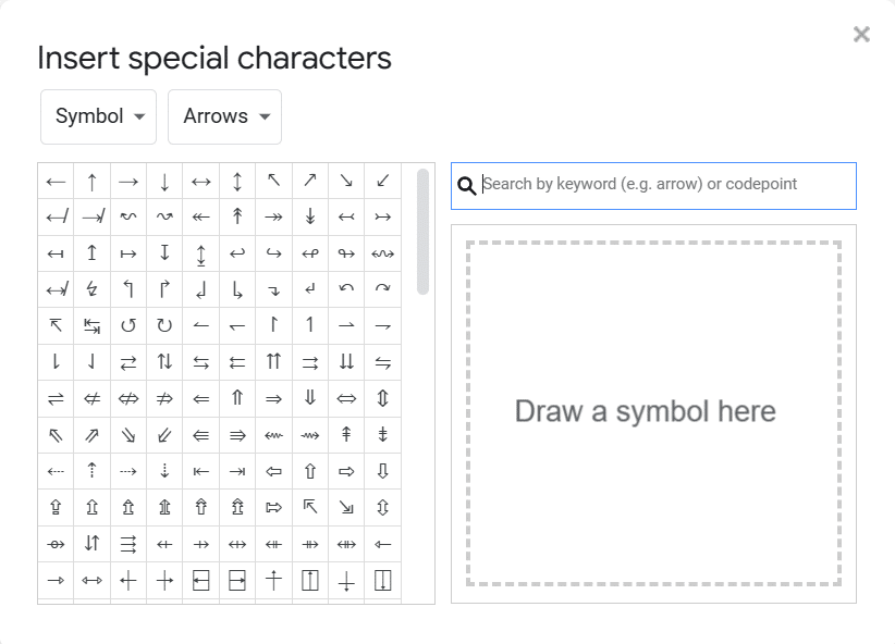 How to insert special characters in Google Slides