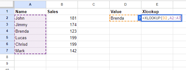 Select the column to search for the lookup value in.