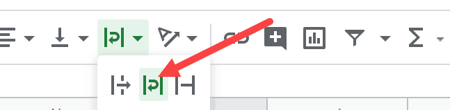 Wrap Text icon in the Google Sheets' toolbar