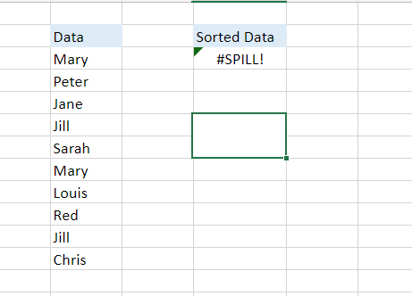 When spill Range has merged cells