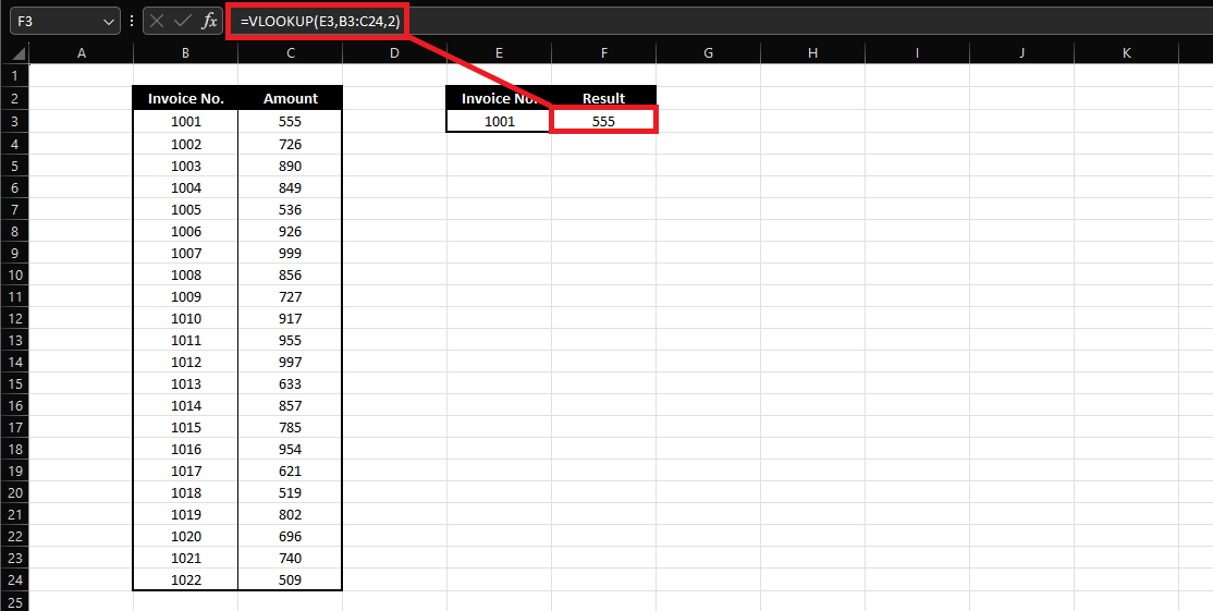 Using the VLOOPUP method to find a range in Excel