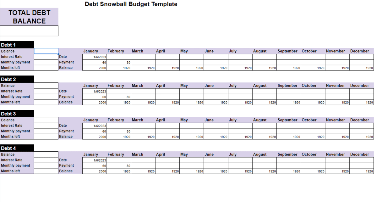 debt snowball spreadsheet 3