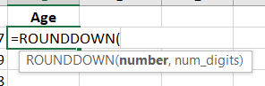 Add the RUNDOWN formula to the results cell