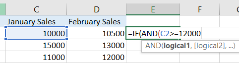 Select the first cell and add the first condition.