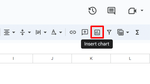 The "Insert chart" icon in the Google Sheets toolbar