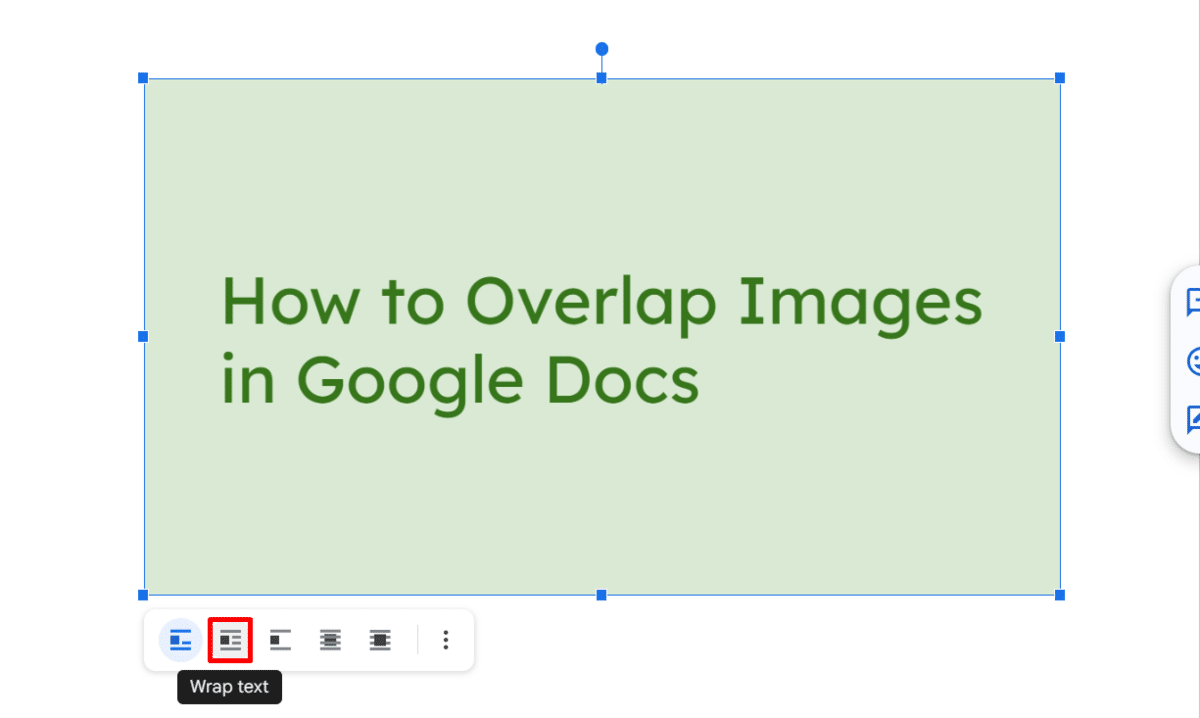 Choosing "Wrap text" in text-wrapping options in Google Docs