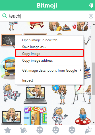 How to copy and paste a Bitmoji as image into Google Slides