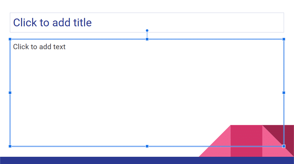 A Google Slide template with two textboxes