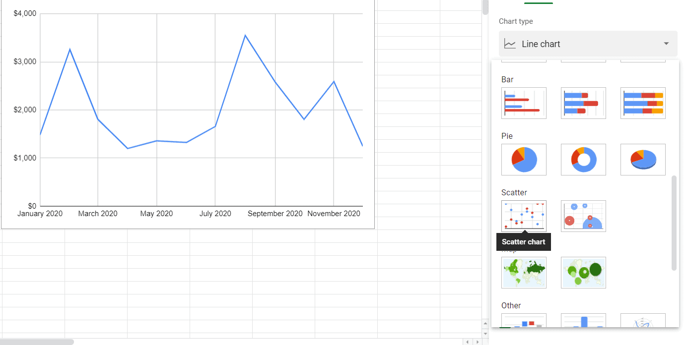 how to find a slope on google sheets