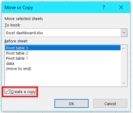 Move or Copy dialog box in Excel