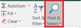 Select find and select