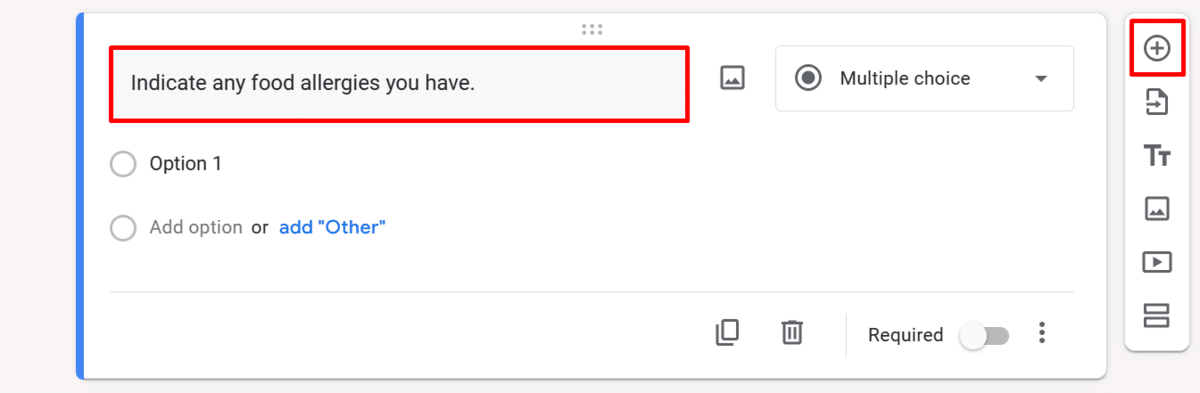 Adding a question to a Google form