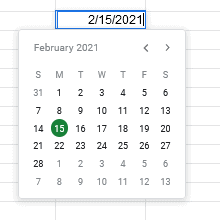 Google sheets date picker