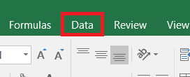 Go to the Data tab in the Excel ribbon.