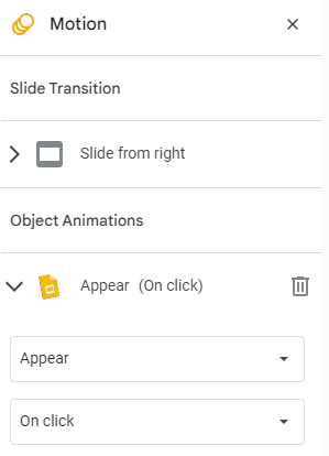 How to set animations for individual objects