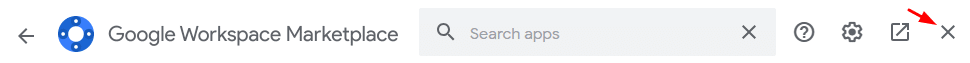 How to exit the Google Workspace Marketplace
