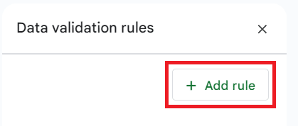 How to Add rule in Google Sheets