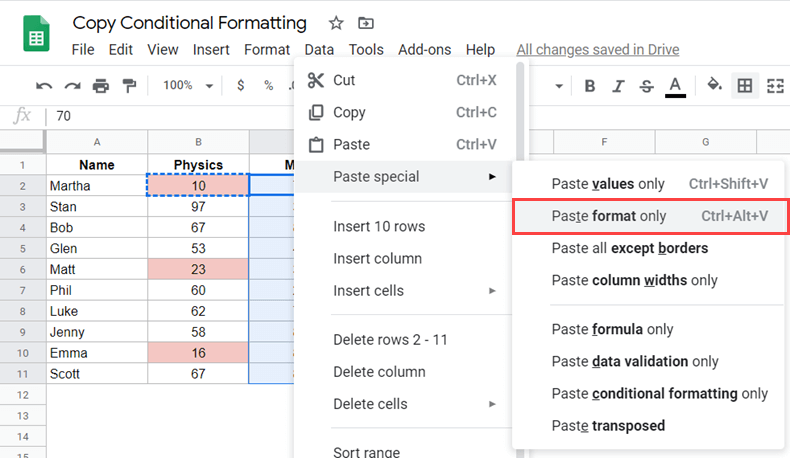 Paste Format Only