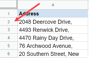 Google Sheets row height-Increase row height of the second row