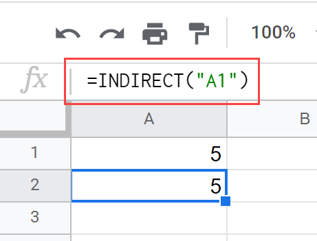 Google Sheets INDIRECT Function Example