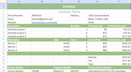 invoice outline template