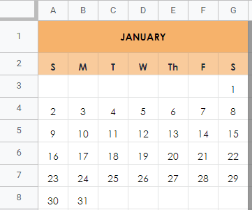 january calendar view