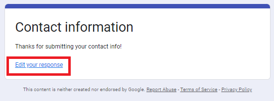 Link to edit your response for Google Forms