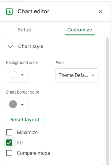 Make a google sheets chart 3d