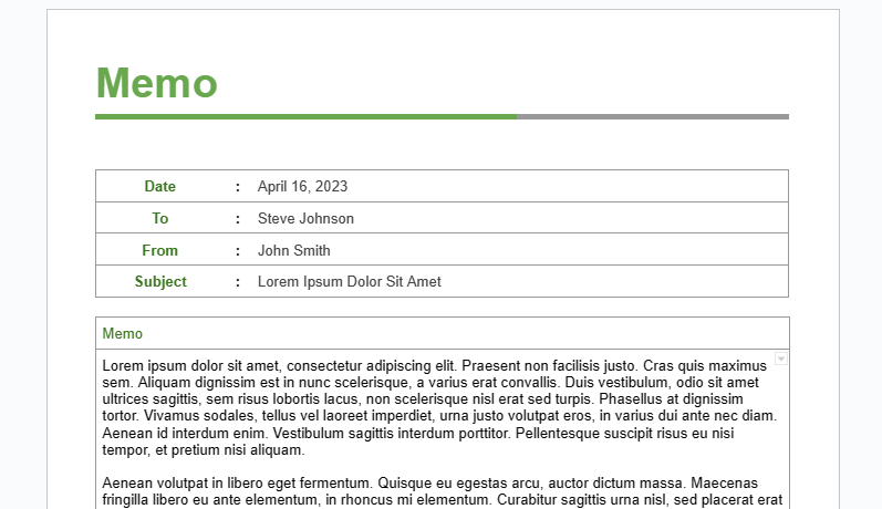 Memo template Google Docs 3