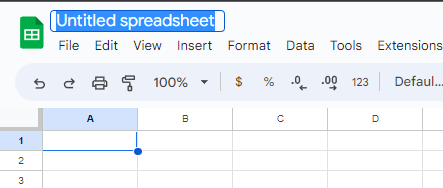 Name the spreadsheet