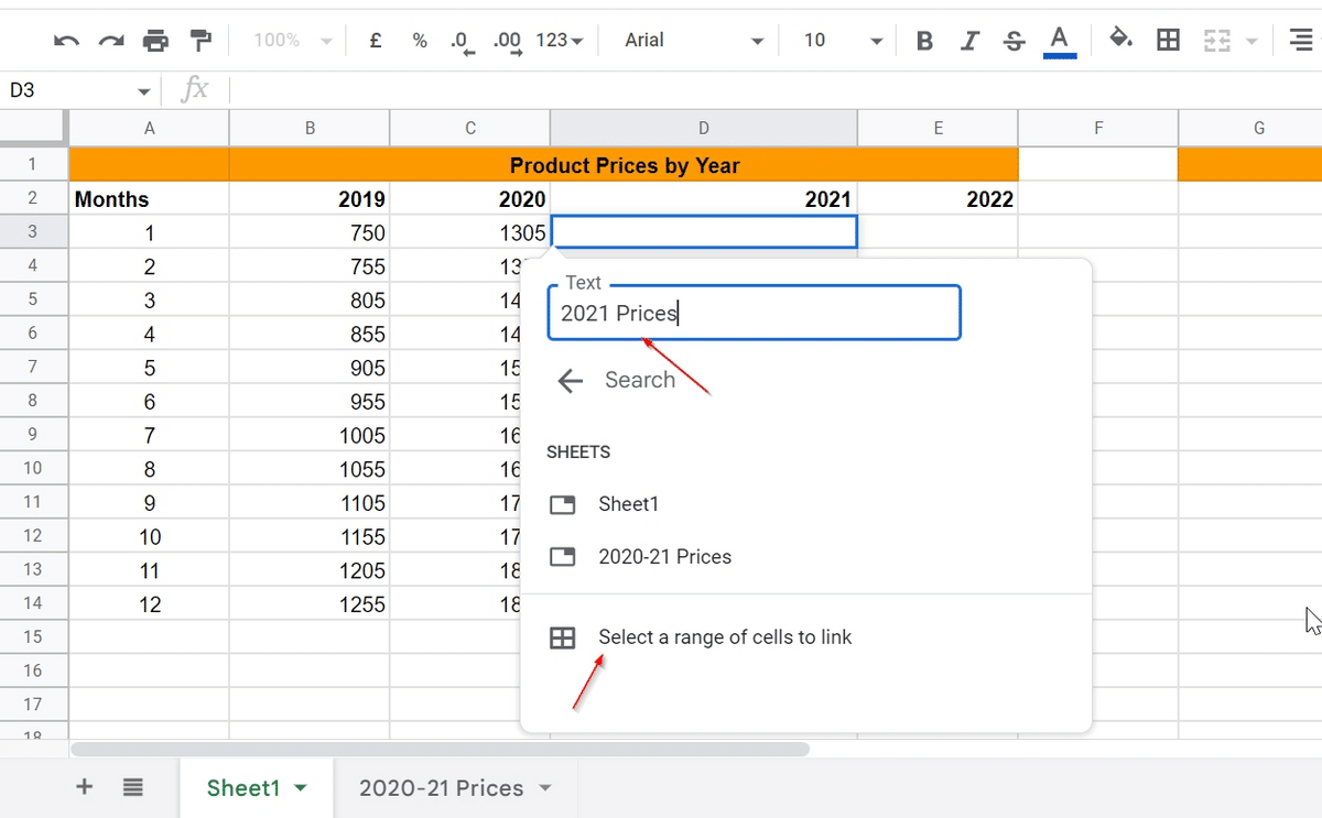 Naming the hyperlink