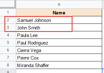 New row is created