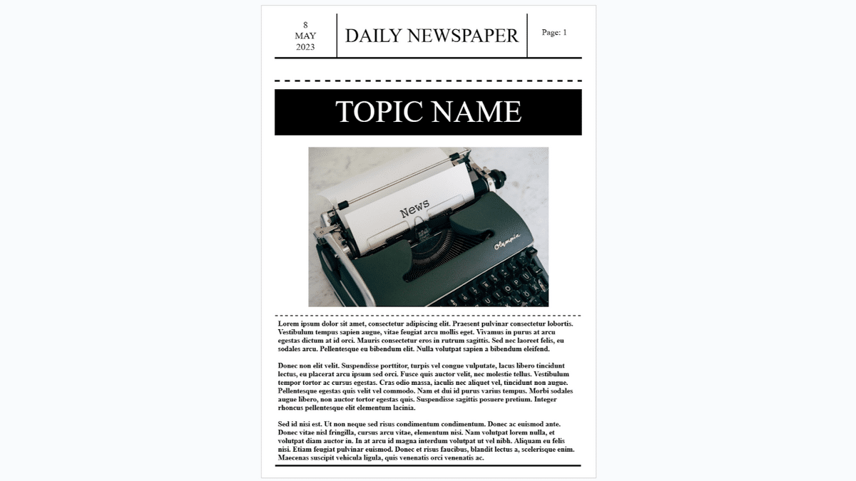 Newspaper Template Google Docs 1