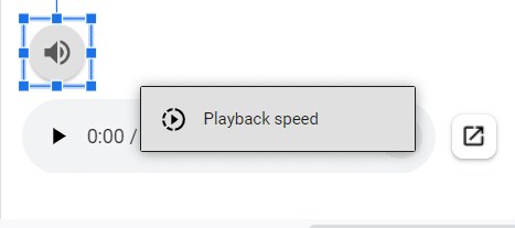 On the playbar, click the three dots to open the menu. You’ll see the Playback speed option.