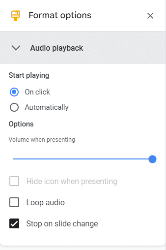 On the window, you’ll see the option for Audio Playback.