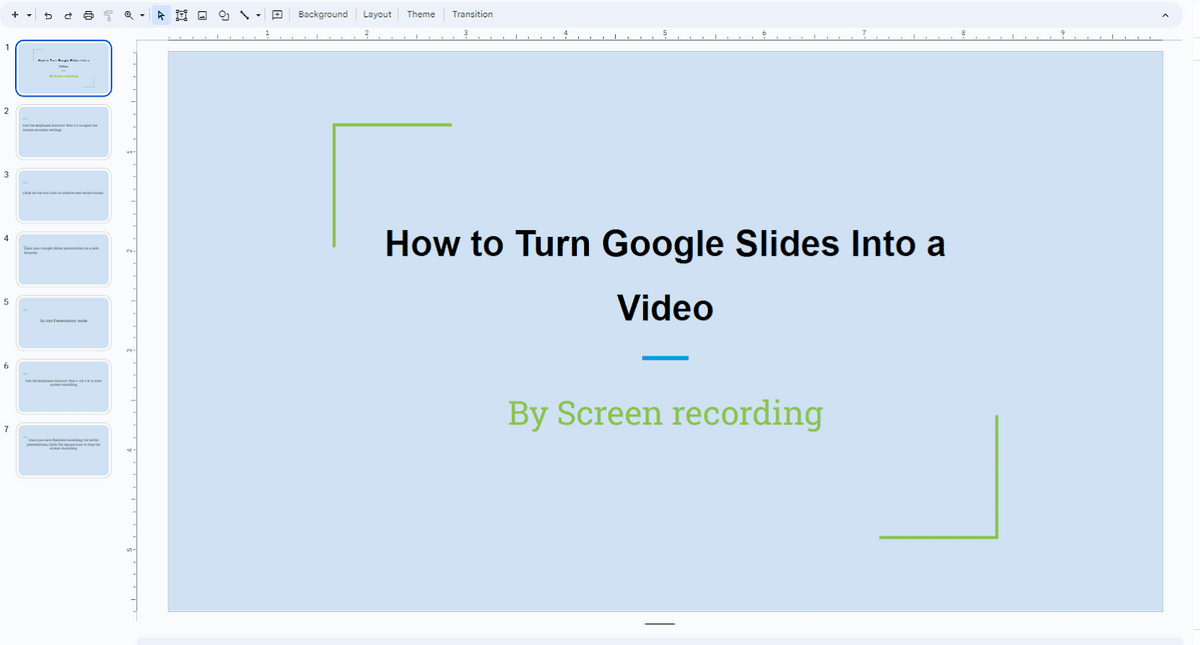 Open your Google Slides presentation in a web browser.