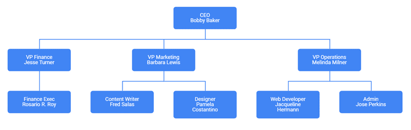 Org Chart with names and designation