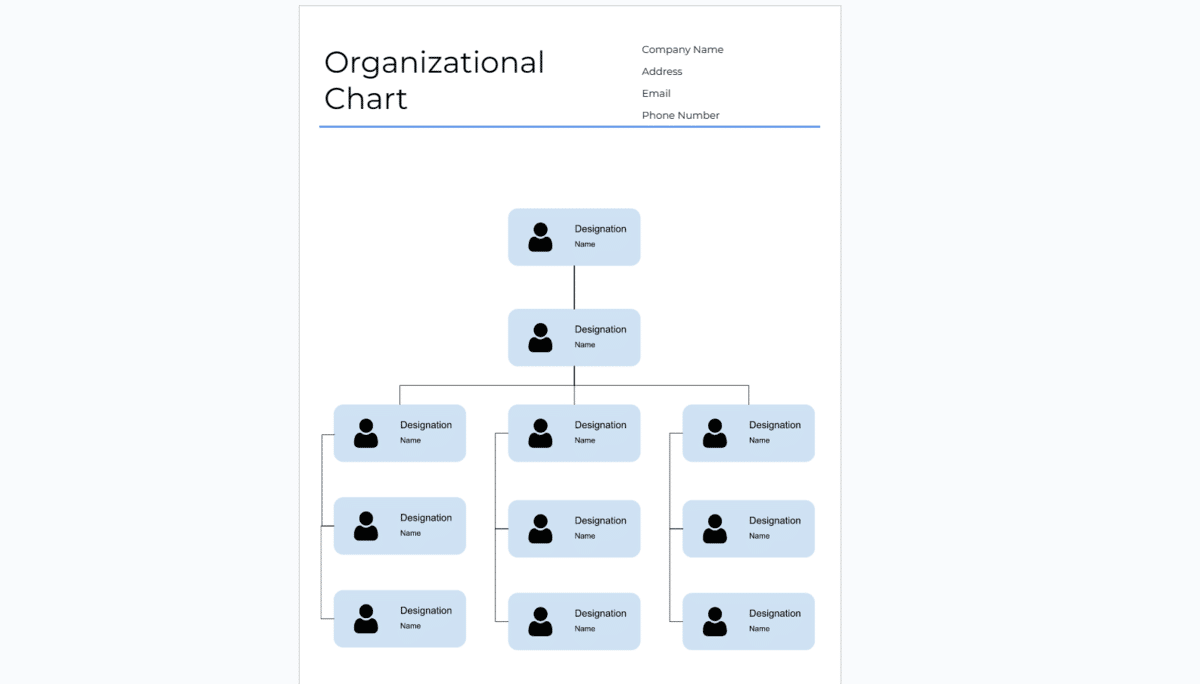 organizational chart template for google docs 1