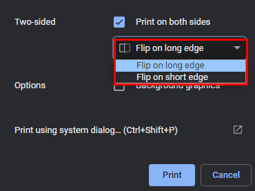 Flip on long edge or flip on short edge