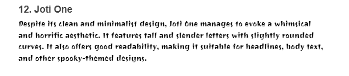 Sample text using Joti One font