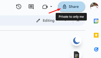 transfer ownership google docs with share button