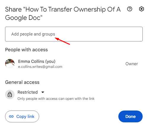 transferring ownership of google docs via collaborators