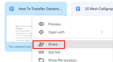 How to share a file in Google Drive