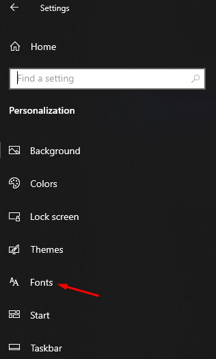 Personalization fonts for Windows