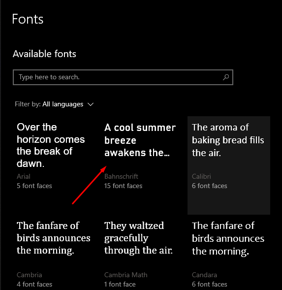 Available Google downloaded fonts for Windows