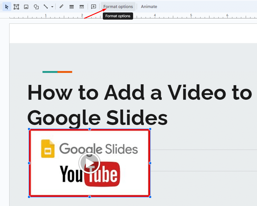 Format options in Google Slides