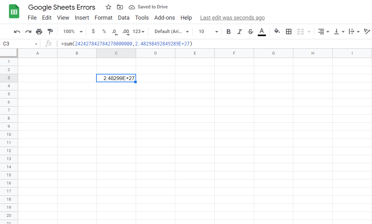 google sheets errors